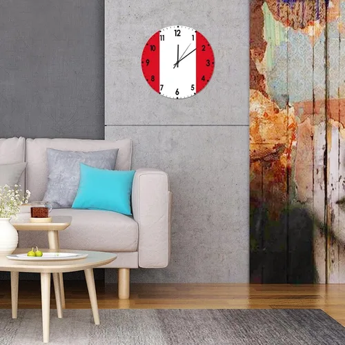 Miniatura 275 de Cheyan Reloj de pared con bandera de Canadá de 12 pulgadas, silencioso, sin tictac, de PVC, funciona con pilas, reloj redondo decorativo, regalo