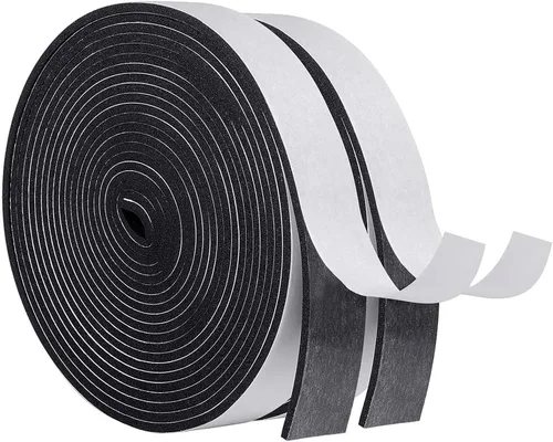 MAGZO Burlete Sellador para Puerta, 1 Pulgada de Ancho X 1/8 Pulgada de Grosor Cinta de Espuma Adhesiva Insonorizante Burletes para Ventanas, 2