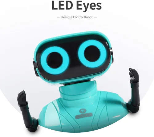 Miniatura 3 de GILOBABY - Juguetes de robots, juguete de robot con control remoto, robots RC para niños con ojos LED, cabeza y brazos flexibles, movimientos