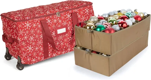 Miniatura 89 de Covermates Keepsakes Bolsa de almacenamiento ajustable para adornos, poliéster resistente, separadores acolchados y bandejas FlexGrid, organizador