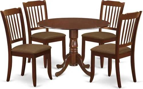 Miniatura 17 de East West Furniture DLDA3-BLK-C - Juego de comedor de 3 piezas que contiene una mesa de comedor redonda con gotas y 2 sillas de cocina tapizadas