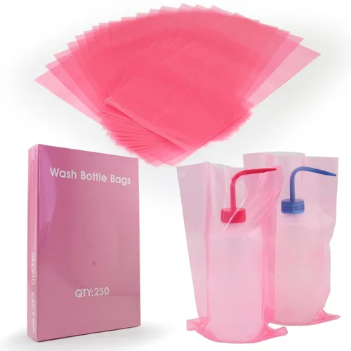 Miniatura 3 de Bolsas para botellas de tatuaje, color rosa, 250 unidades, cubierta de botella dental, bolsas para botellas de lavado de tatuajes, bolsas