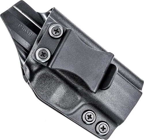 Miniatura 10 de Funda IWB redondeada - Portación oculta en la cintura, fabricada en Estados Unidos, Concealment Express, Kydex negro, lista para ópticos, Compatible