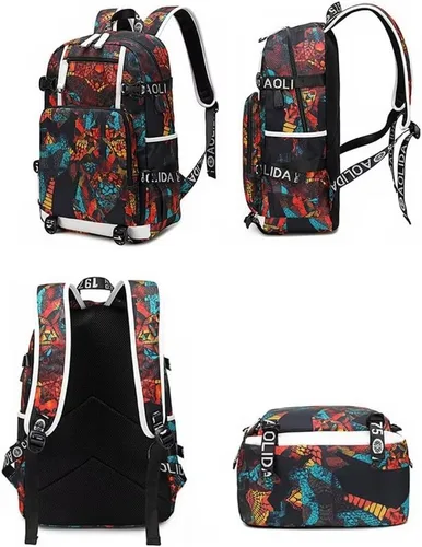 Miniatura 5 de Soccer Player 7 Mochila multifunción Viaje Fútbol Fans bolsa para hombres mujeres (estilo 4)