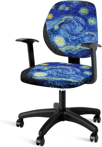 Miniatura 30 de Talayituse - Funda para silla de oficina o computadora con estampado de estrellas de playa, funda de asiento dividida elástica, extraíble y lavable