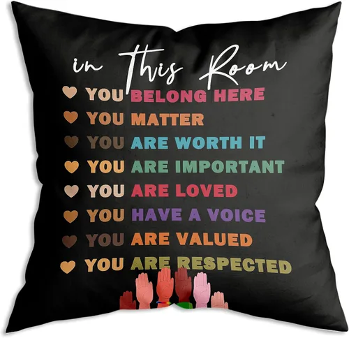 Miniatura 12 de Funda de Almohada Suave para Decoración con Citas Inspiradoras "Eres Valiente Suficiente Amado", Funda de Almohada y Cojín para Sofá, Sofá Cama