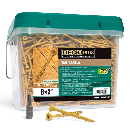Miniatura 18 de Deck Plus Tornillos para Madera Exterior y Cercas con Revestimiento Epoxi de 2-1/2 Pulgadas #10 x 2-1/2" Torx/Star Drive Incluido Rosca Gruesa, Verde