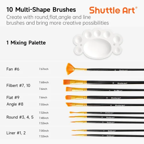 Miniatura 6 de Shuttle Art Pintura acrílica metálica de 30 colores, pintura metálica de grado artista en botellas (2.3 onzas líquidas, 2 onzas), rica pigmentación