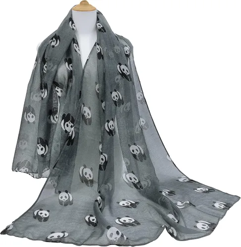 Miniatura 5 de GERINLY Lindo Panda Bear Bufandas para mujer algodón cabeza Wrap bufandas Panda regalos Accesorios