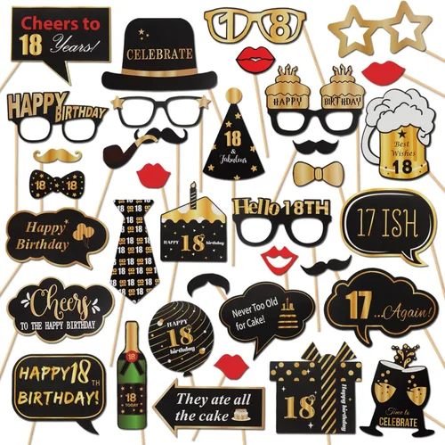 Miniatura 30 de LINGTEER Accesorios para fotomatón de fiesta de cumpleaños feliz 20, saludos a cumpleaños 20, accesorios de decoración para fiesta de cumpleaños