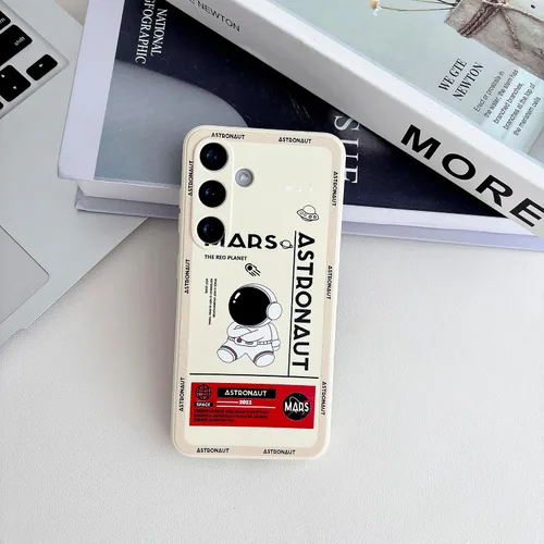 Miniatura 38 de Yonds Queen para Samsung Galaxy S21 Funda Linda, Diseño de Astronauta de Dibujos Animados, Espacio, Luna, Cohete, Elegante Cubierta Amortiguadora