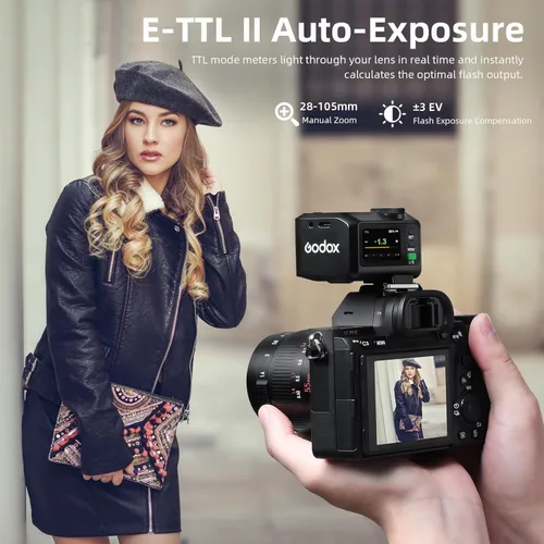 Miniatura 3 de Godox iT30Pro-C Pocket TTL Camera Flash para Canon: 2.4G inalámbrico+pantalla táctil (equivalente a disparador X3 incorporado), batería de iones