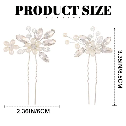 Miniatura 4 de JAKAWIN - Pinzas decorativas para el cabello de boda, accesorios para el cabello Dama de honor plata oro rosa pieza updo para mujer