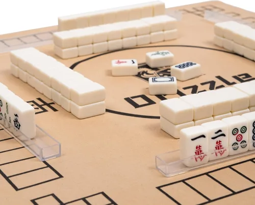 Miniatura 6 de drizzle Juego de viaje Mahjong de 0.945 in Mini Panda – 0.9 pulgadas portátil 144 azulejos – 4 bastidores de material de melamina Mah-Jong Tiempo