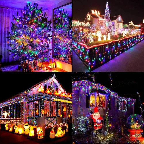 Miniatura 2 de Luces de Navidad multicolor, 75 pies, 200 luces de cadena LED de Navidad conectables, 8 modos, temporizador, luz de hadas parpadeante impermeable