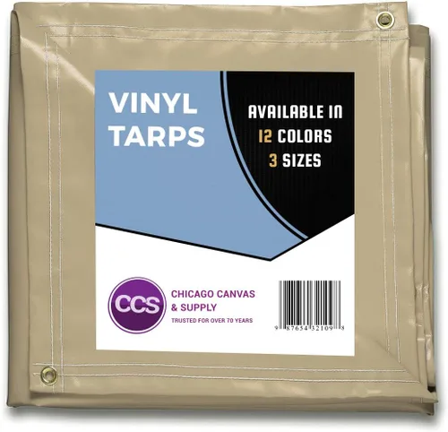 Miniatura 7 de CCS CHICAGO CANVAS & SUPPLY - Lona de vinilo impermeable y resistente para camión, cubierta de lona multiusos extra duradera con ojales inoxidables