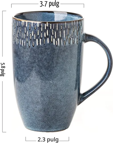 Miniatura 2 de Tazas de café grandes de cerámica, 21 onzas, diseño de mango grande, taza de té y café extra grande para oficina y hogar, aptas para microondas