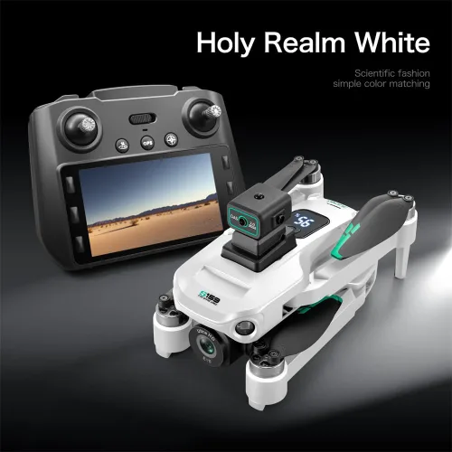 Miniatura 2 de Drone GPS con cámara EIS 8K UHD para adultos, 5G WiFi FPV RC Quadcopter con motores sin escobillas, posicionamiento de flujo óptico, evitación