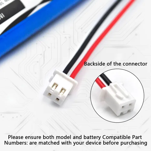 Miniatura 4 de Paquete de 2 baterías recargables de iones de litio de 3.7 V 4000 mAh con cable JST XH2.54/2P conector para juguetes electrónicos de bricolaje