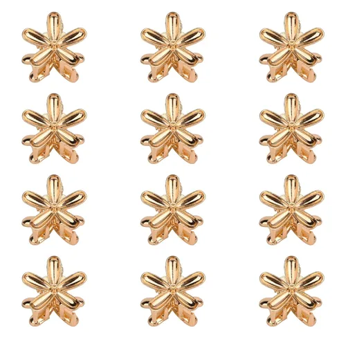 Miniatura 10 de YISSION Pinzas para el cabello – 12 bonitos pasadores de flores pequeñas y mini pinzas de metal plateado para mujeres, niñas, cabello fino/grueso