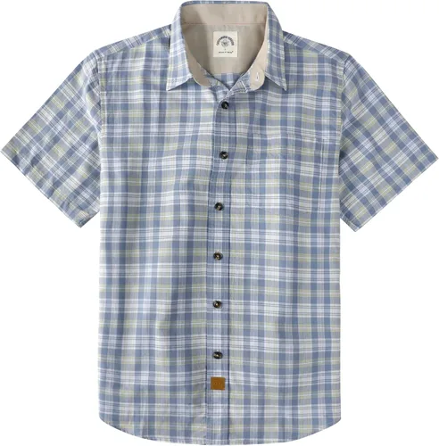 Miniatura 10 de Dubinik® Camisas de manga corta con botones para hombre, 100% algodón, a cuadros, camisas casuales con bolsillo
