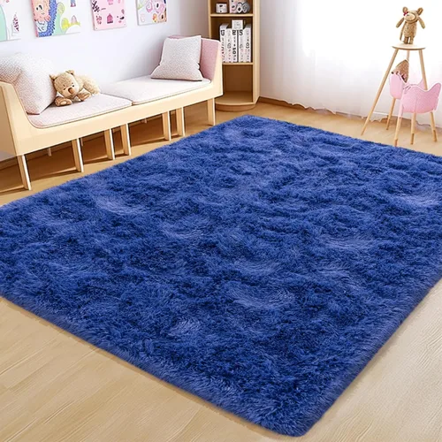 Miniatura 113 de Awaytail Alfombra Esponjosa Lavable 2x3 Pies, Pura Negra Alfombra para Silla de Escritorio Antideslizante, Alfombra Supersuave para Niños