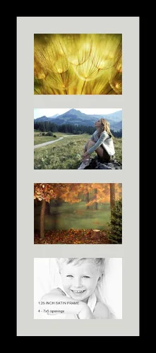 Miniatura 74 de Marco para fotos de ArtToFrames, 4 aberturas de 5′ x 7′ y marco negro satinado, de ArtToFrames, Madera, negro 4 - 8x10 - (2131)