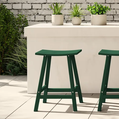 Miniatura 29 de WestinTrends Malibu - Juego de 2 taburetes para sillín para exteriores/patio, 24 alturas, color rojo