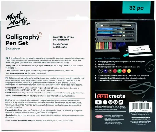 Miniatura 6 de Mont Marte set de plumas para caligrafía, 33 piezas