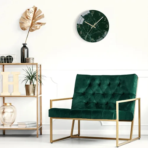 Miniatura 6 de VIKMARI Reloj de pared de cristal, silencioso, sin tictac, reloj de pared de cuarzo de calidad de 12 pulgadas, funciona con pilas, redondo, fácil
