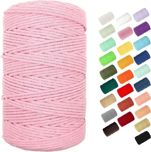 Miniatura 17 de Cuerda de algodón de 0.118 in, cuerda de 220 yardas, cuerda de macramé de algodón 100% natural para colgar plantas, colgar en la pared, decoración