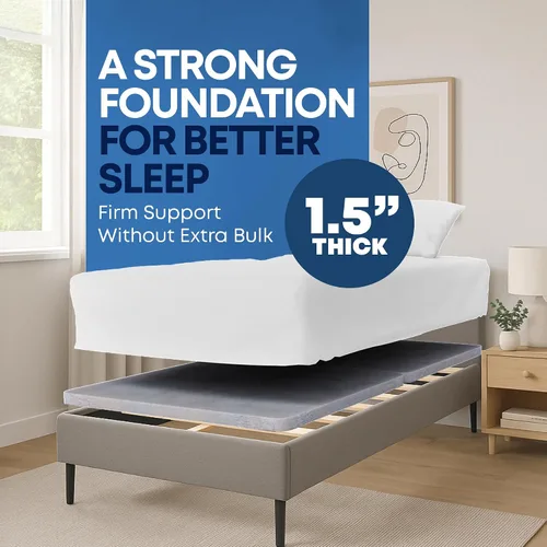 Miniatura 2 de Greaton, Tabla de madera dividida de 1.496 in de tamaño individual – 2 piezas debajo del colchón, cubierta de ventilación de tela – Sustituye