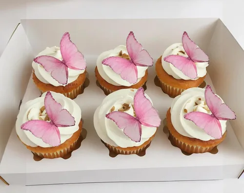 SS Cohen Mariposas comestibles de papel de oblea glutinosa para decorar pastel de cumpleaños, incluye 48 piezas de decoraciones de color pastel para