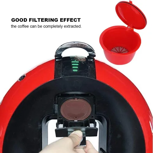 Miniatura 5 de Plplaaoo Paquete de 6 cápsulas de café reutilizables compatibles con Nescafe Dolce Gusto – Cápsulas de café recargables con cepillo de limpieza