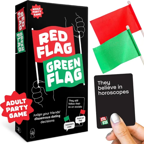 Lucky Egg - Divertido Juego de Fiesta con Banderas Rojas y Verdes - Juzga las Decisiones de Citas de tus Amigos - 230 Preguntas Diversas - Juego de