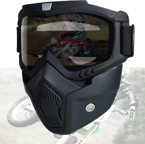 Miniatura 7 de Máscara de Paintball Antiniebla, Máscara Táctica de Cara Completa Desmontable Ajustable, Máscara de Esquí, Gafas de Protección Facial