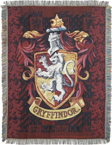 Northwest Manta Tapiz Tejida de Harry Potter, Decoración del Hogar de Diseñador, Moderno, Regalo Único, 48" x 60", Escudo de Gryffindor