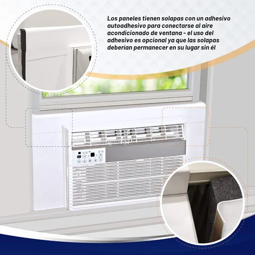 Miniatura 8 de Paneles de aislamiento envolvente Breeze Stop con aislamiento lateral blanco para unidad de aire acondicionado de ventana cubierta de aire