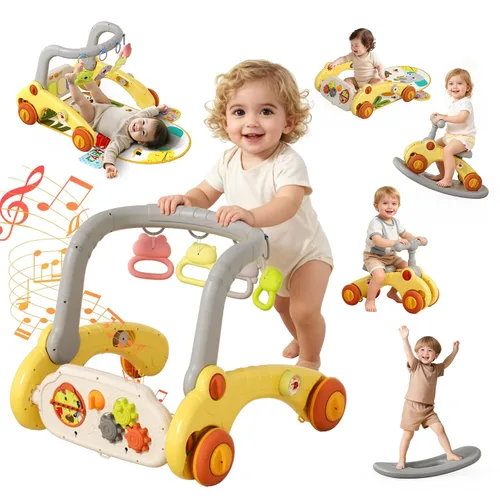 Alfombra de juego 7 en 1 para bebés, niños y niñas de 6 a 12 meses, juguete mecedor para bicicleta de equilibrio para niños pequeños de 1 a 3 años,