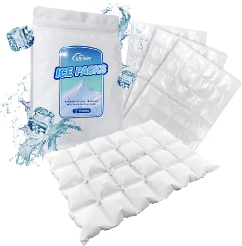 Hojas de hielo reutilizables para enfriadores – Hojas de hielo flexibles para enfriar – Bolsas de almuerzo para congeladores – Hojas de cubo de