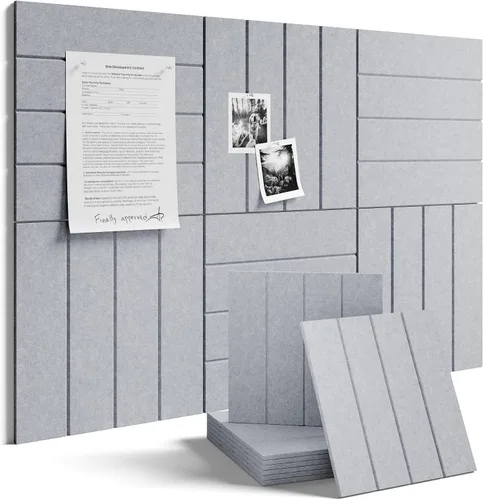 Miniatura 63 de Tablero de anuncios de fieltro grande de 36 x 24 pulgadas, alternativa al tablero de corcho – Paquete de 6 con 40 pestañas adhesivas extraíbles