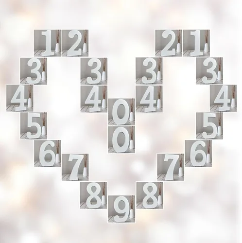 Miniatura 5 de AOCEAN Números de madera blanca de 10 pulgadas, número de madera sin terminar para pared, números decorativos de pie, rebanadas, decoración de Dos