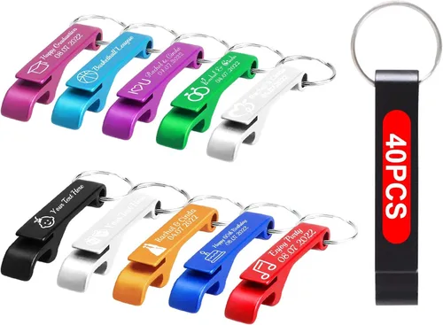 Miniatura 13 de 150 Uds. Abrebotellas personalizado llavero a granel abrebotellas personalizado regalo de boda con texto de logotipo grabado personalizado abridor