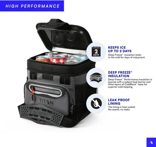 Miniatura 4 de Titan by Arctic Zone Deep Freeze Cooler - Enfriador de cuerpo duro sin cremallera, aislamiento de congelación profunda, forro de cuerpo duro y Gris
