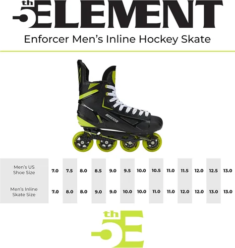 Miniatura 4 de 5th Element Enforcer Inline Roller Hockey Skate for Men Adult Street, Outdoor, Indoor Use, Roller Skating