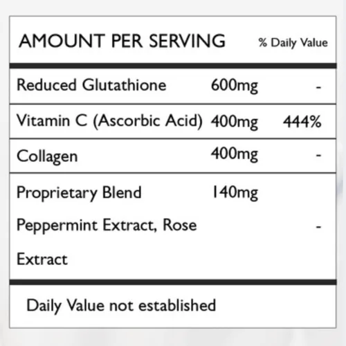 Miniatura 3 de Dermapure - Píldoras blanqueadoras de glutatión 2 en 1, 600 mg con extracto de aceite de rosa, suplemento para aclarar la piel y desodorante