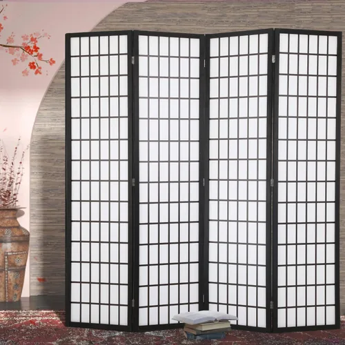 Divisores de habitación y pantallas de privacidad plegables, pantalla Shoji de 4 paneles, divisores de pared chinos de 6 pies con tela impermeable,
