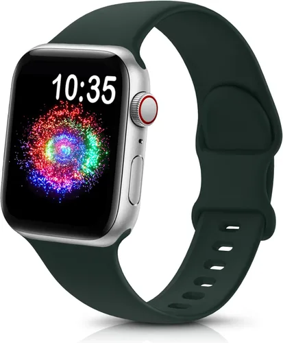 Miniatura 38 de TreasureMax - Correa deportiva compatible con Apple Watch de 38, 40, 41, 42, 44, 45, 46 y 49 mm, correa de silicona suave compatible con Apple Watch