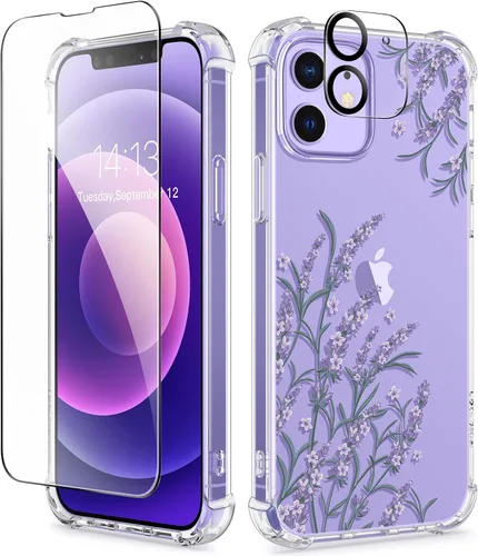 Miniatura 81 de GVIEWIN - Funda floral para iPhone 14 de 6.1 pulgadas, protector de pantalla + protector de lente de cámara, no se amarillenta, a prueba de golpes