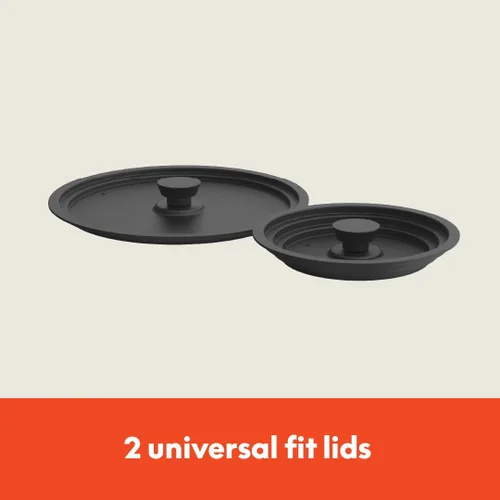 Miniatura 7 de BELLA - Juego de 9 piezas de ollas y sartenes de cerámica antiadherente, apto para cualquier cocina con revestimiento EverGood™, apto para Negro